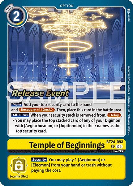 Temple of Beginnings - Time Stranger Release Events Cards